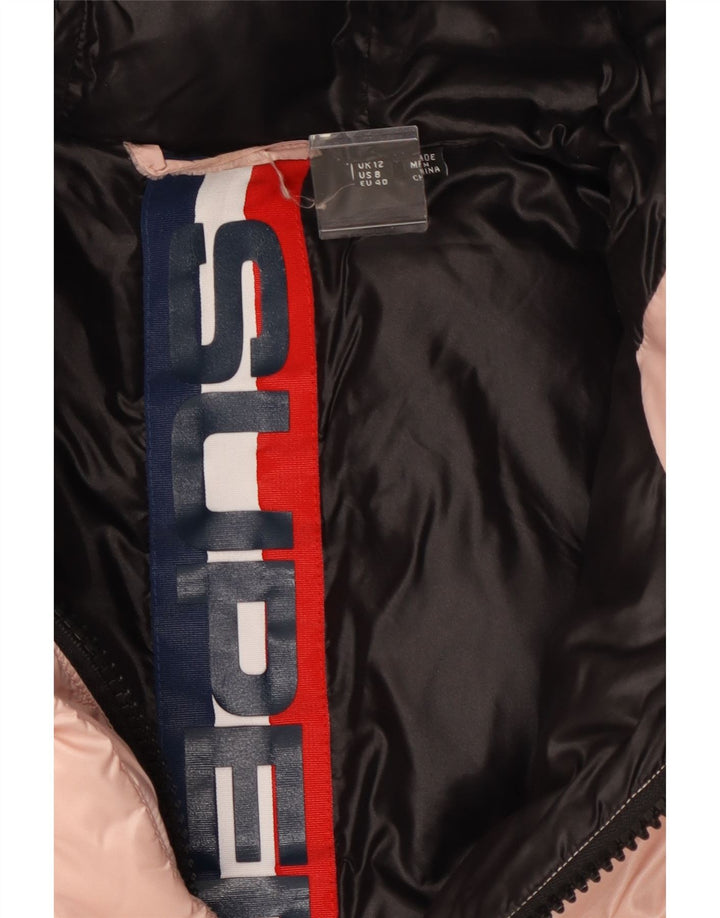 Superdry Polstret hættejakke til kvinder UK 12 Medium Pink Nylon