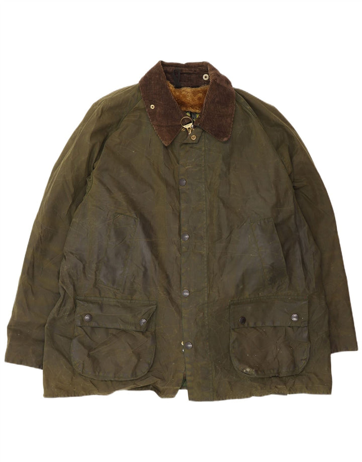 Barbour Herre vokset bomuldsjakke UK 46 3XL Khaki Bomuld