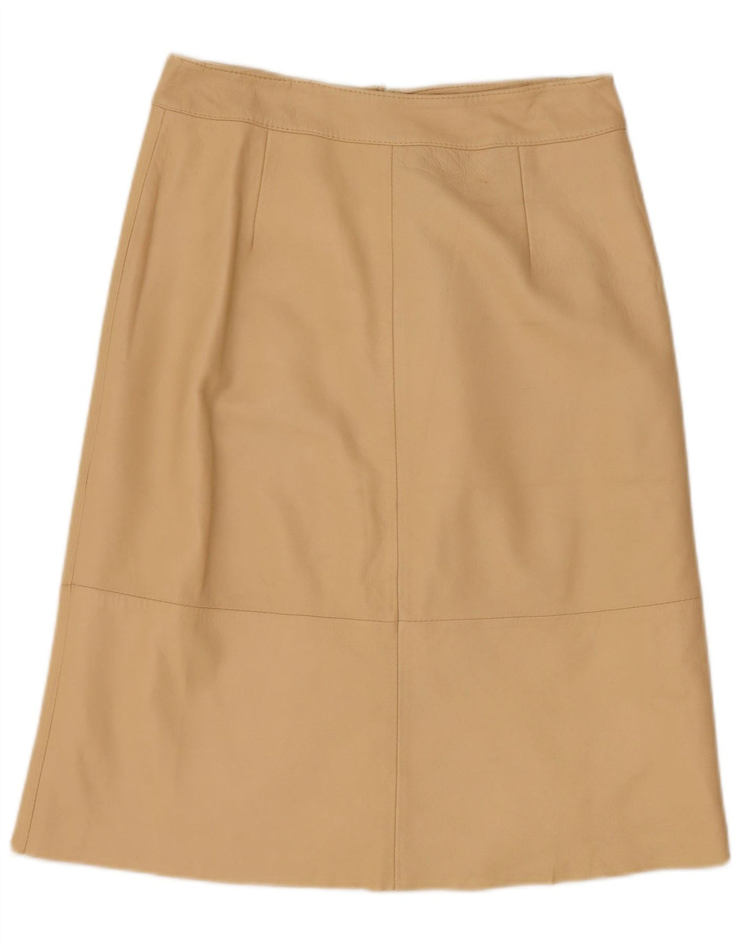 Vintage lædernederdel til kvinder UK 12 Medium W28 Beige