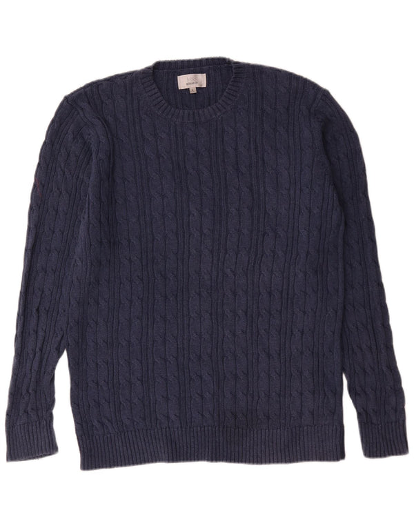 Marks & Spencer Herre Regular Fit Crew Neck trøje Sweater Large Navy Blue