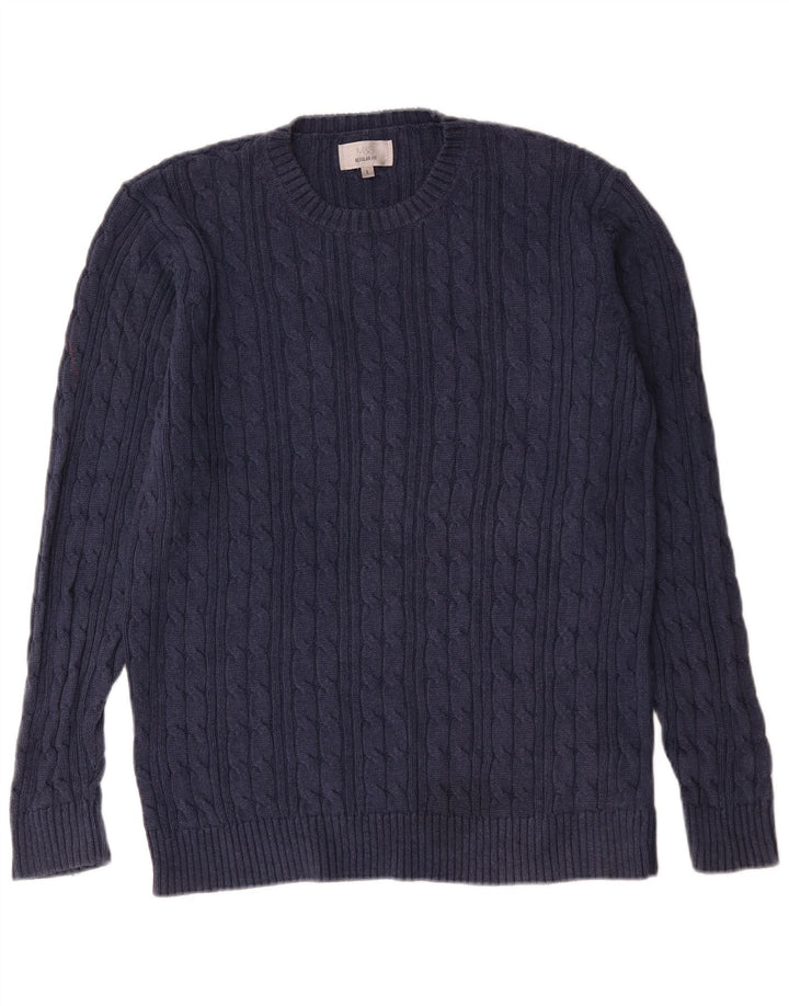 Marks & Spencer Herre Regular Fit Crew Neck trøje Sweater Large Navy Blue