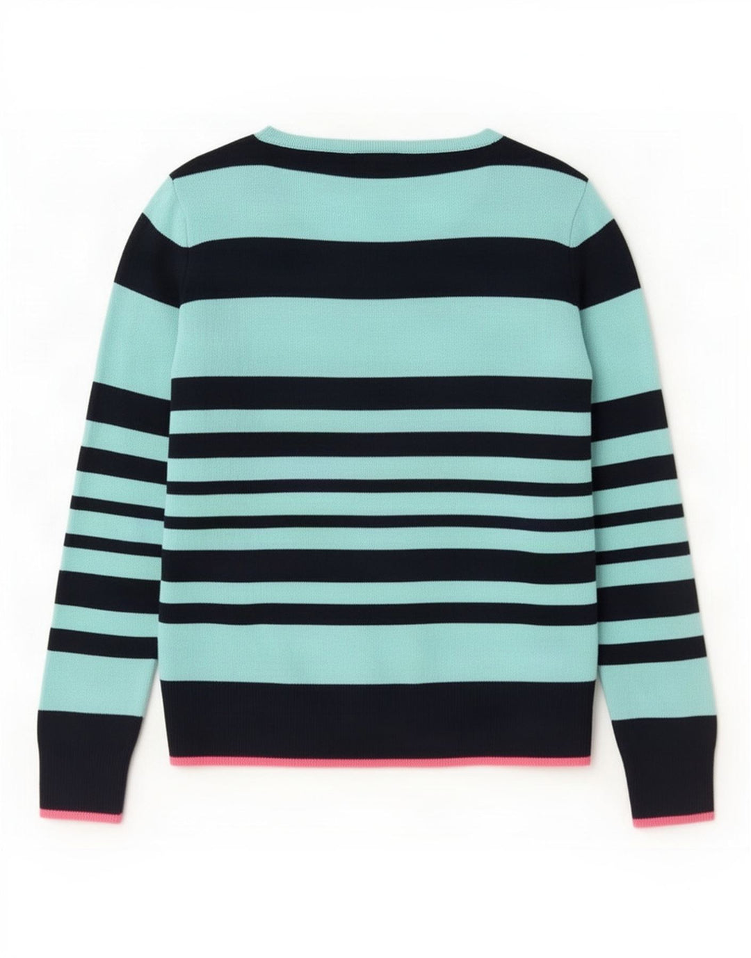 Marks & Spencer Dame V-hals sweater UK 14 Mellem blå stribet