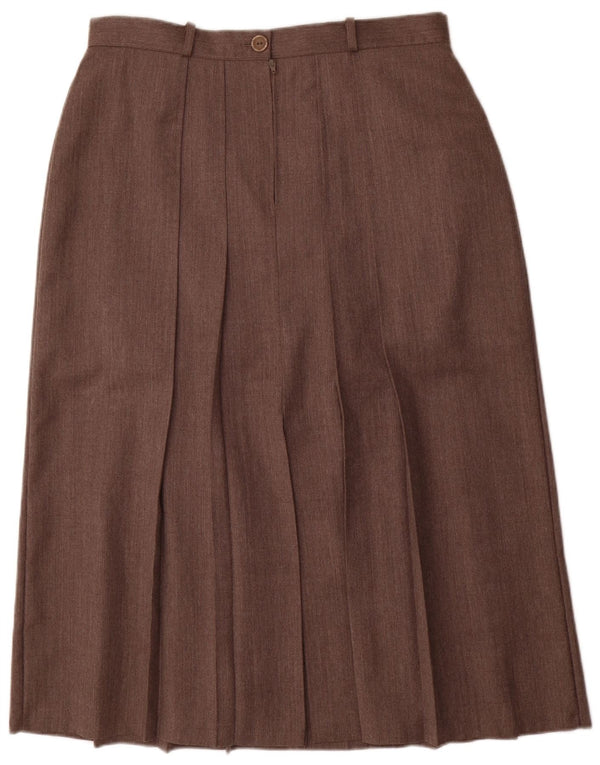 St. Bernard Midi plisseret nederdel til kvinder UK 20 2XL W34 Brun uld