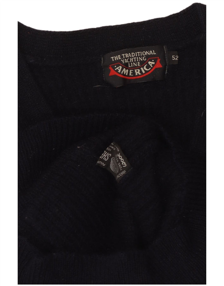 AMERICA Dame Cardigan Sweater IT 52 2XL Navy Blue Uld