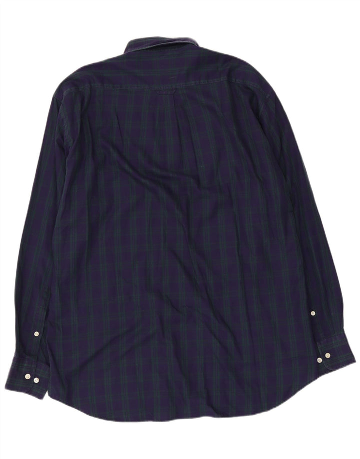 Trussardi herre flannel skjorte str. 41 Large marineblå ternet bomuld