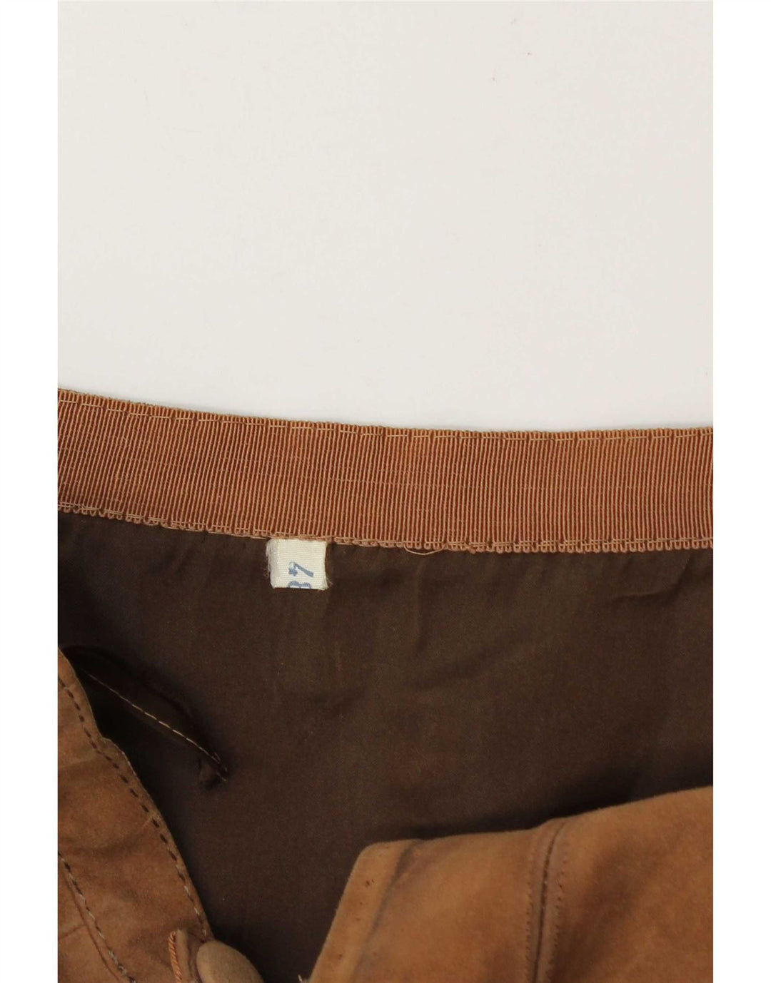 Vintage ruskindsnederdel til kvinder W26 Small Beige