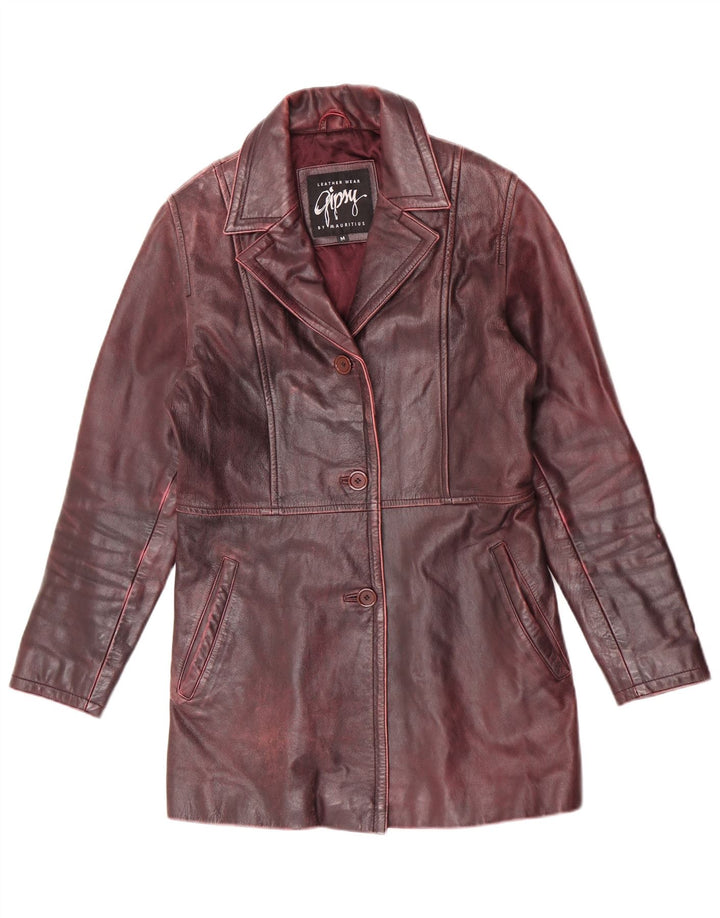 Gipsy by Mauritius Dame Læderfrakke UK 12 Medium Burgundy