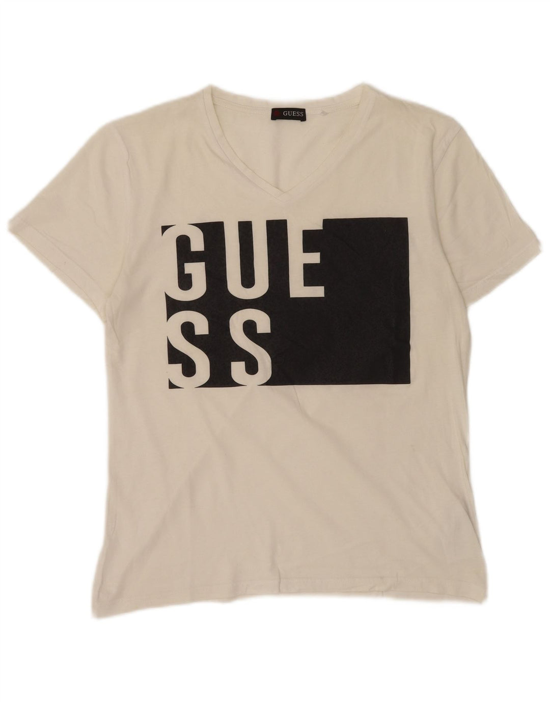Guess Herre grafisk T-shirt Top Stor hvid Colourblock Bomuld