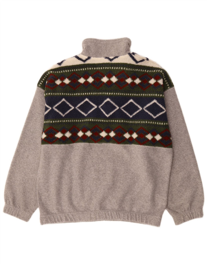 Aktiv Herre lynlås-hals Fleece Jumper Medium Grå Colourblock Polyester