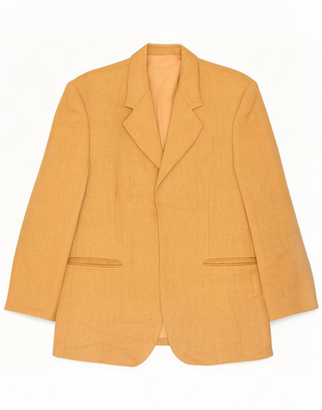 Vintage Womens Open Blazer Jacket UK 14 Medium Beige Herringbone