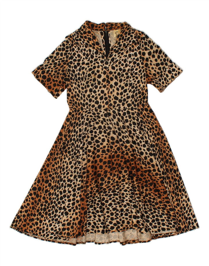 C & A Womens Maxi Dress IT 44 Medium Brown Animal Print Polyester Vintage C & A and Second-Hand C & A from Messina Hembry 