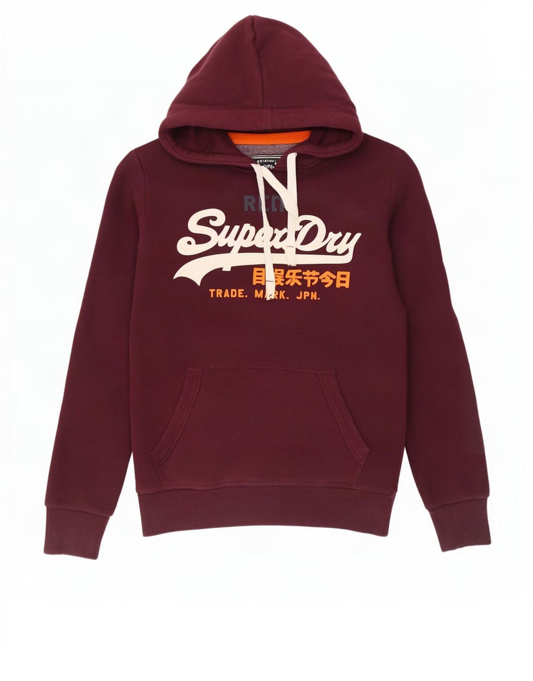 Superdry Grafisk hættetrøje til mænd Medium Bourgogne bomuld