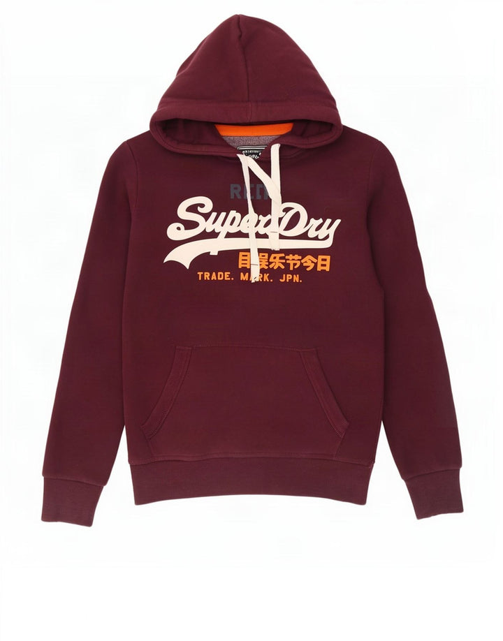 Superdry Grafisk hættetrøje til mænd Medium Bourgogne bomuld