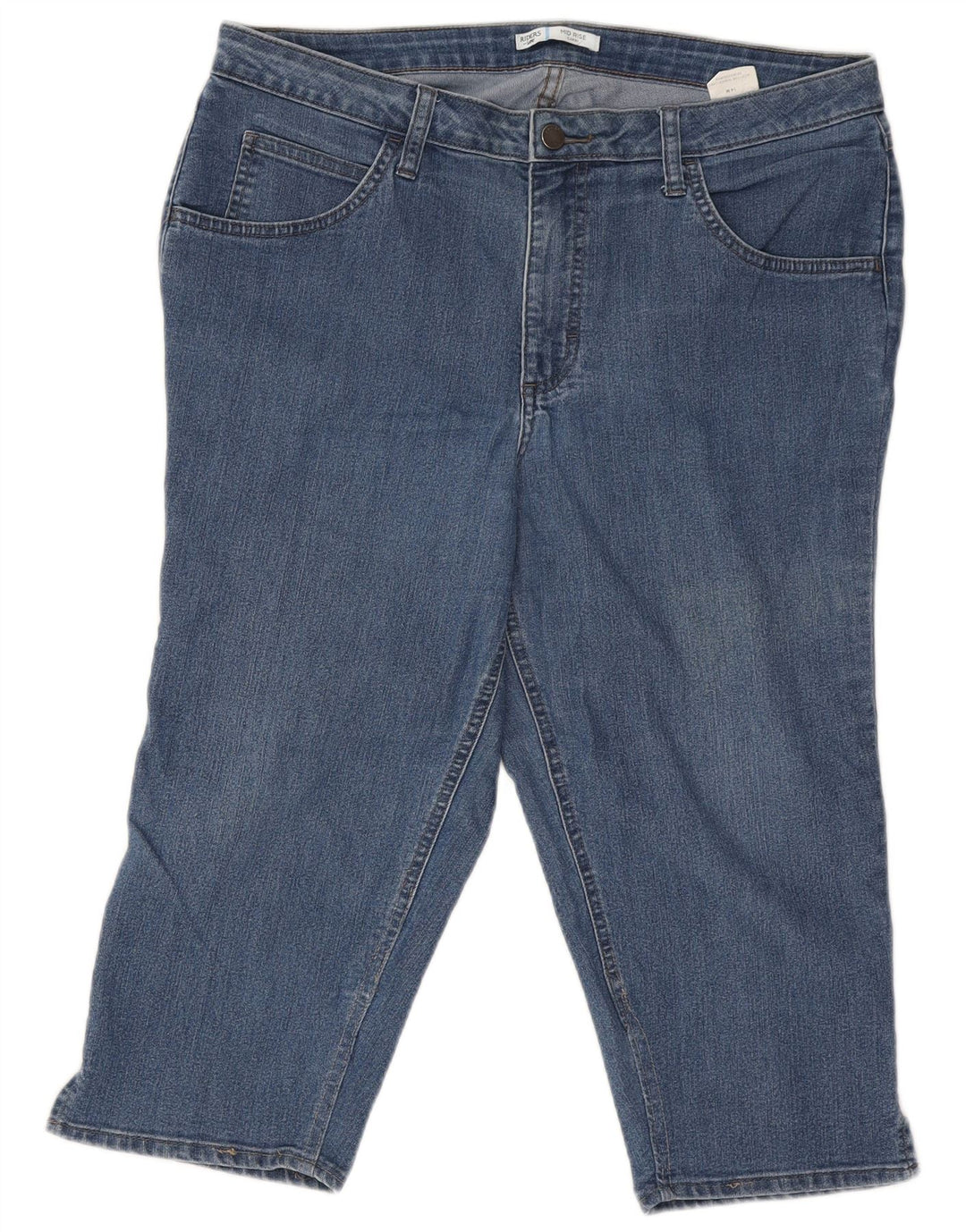 Lee Womens Riders Mid Rise Capri Jeans US 14 Large W32 L18 Blue Cotton