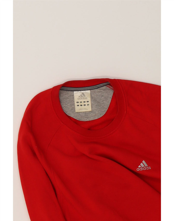 ADIDAS Mens Graphic Sweatshirt Jumper Small Red Cotton Vintage Adidas and Second-Hand Adidas from Messina Hembry 