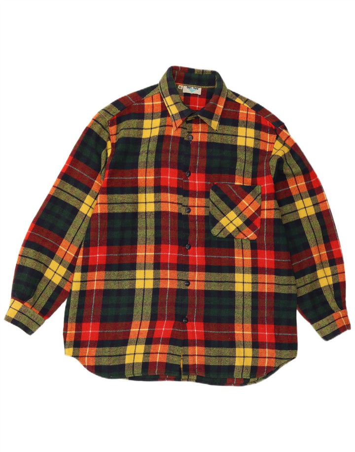 Vintage flannelskjorte til mænd XL flerfarvet ternet
