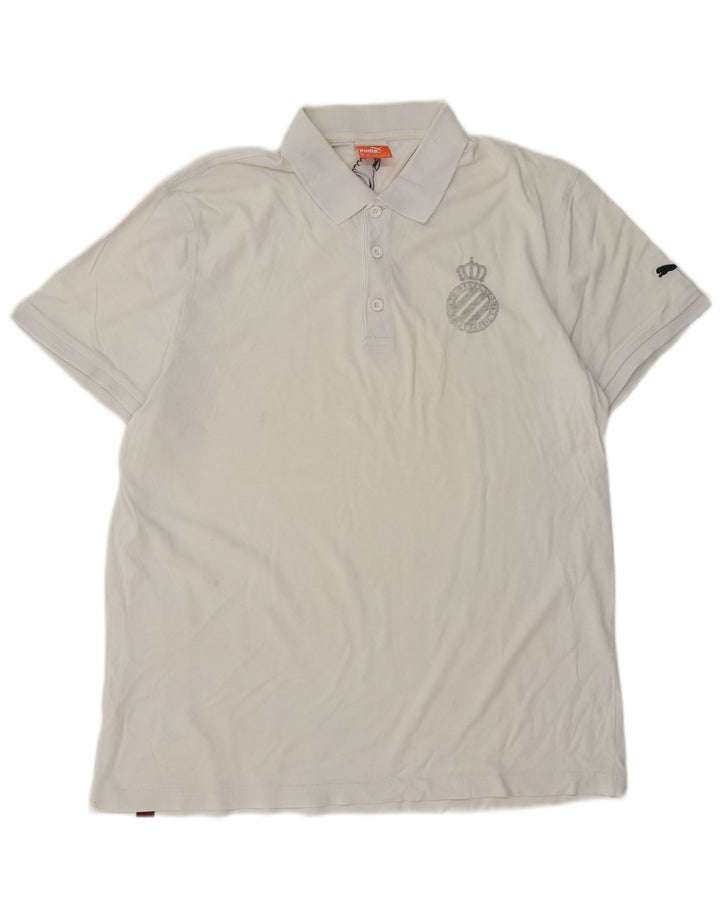 Puma herre poloshirt XL hvid bomuld