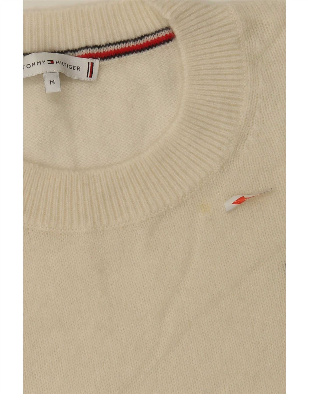 Tommy Hilfiger Dame sweater med rund hals DK 14 Medium Off White Uld