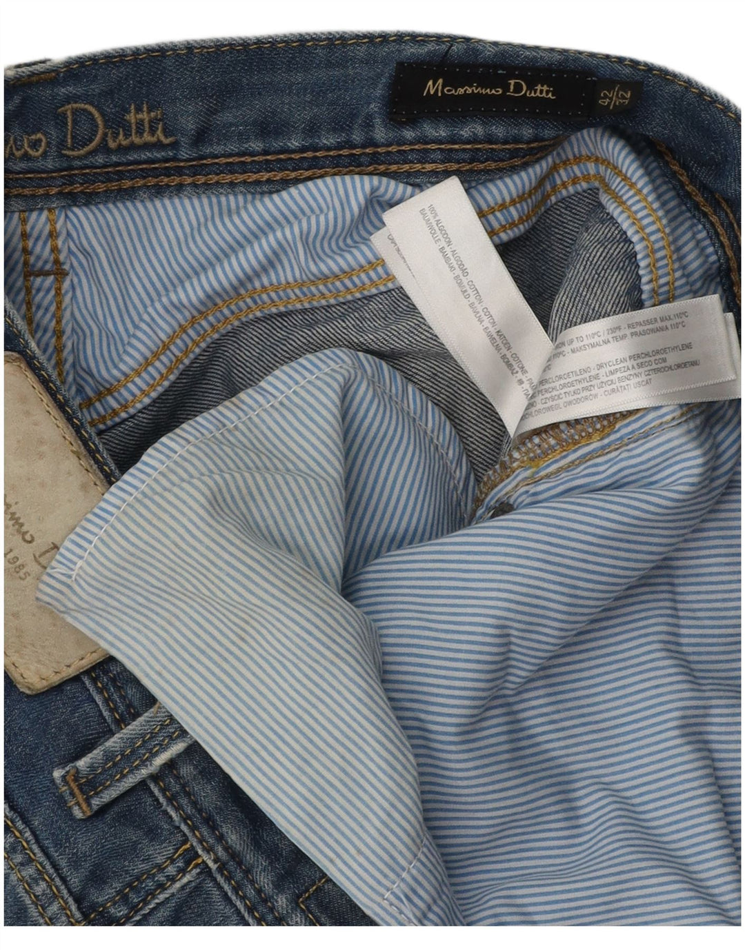 Massimo Dutti Herre Straight Jeans EU 42 Large W32 L32 Blå Bomuld