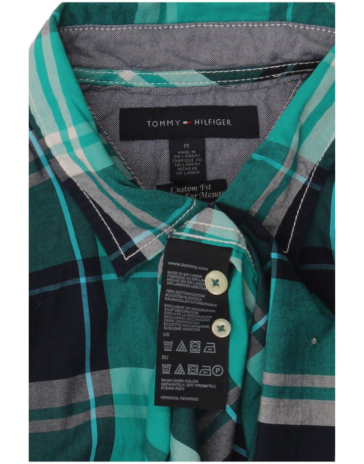 Tommy Hilfiger Herre Custom Fit skjorte mellemblå ternet bomuld