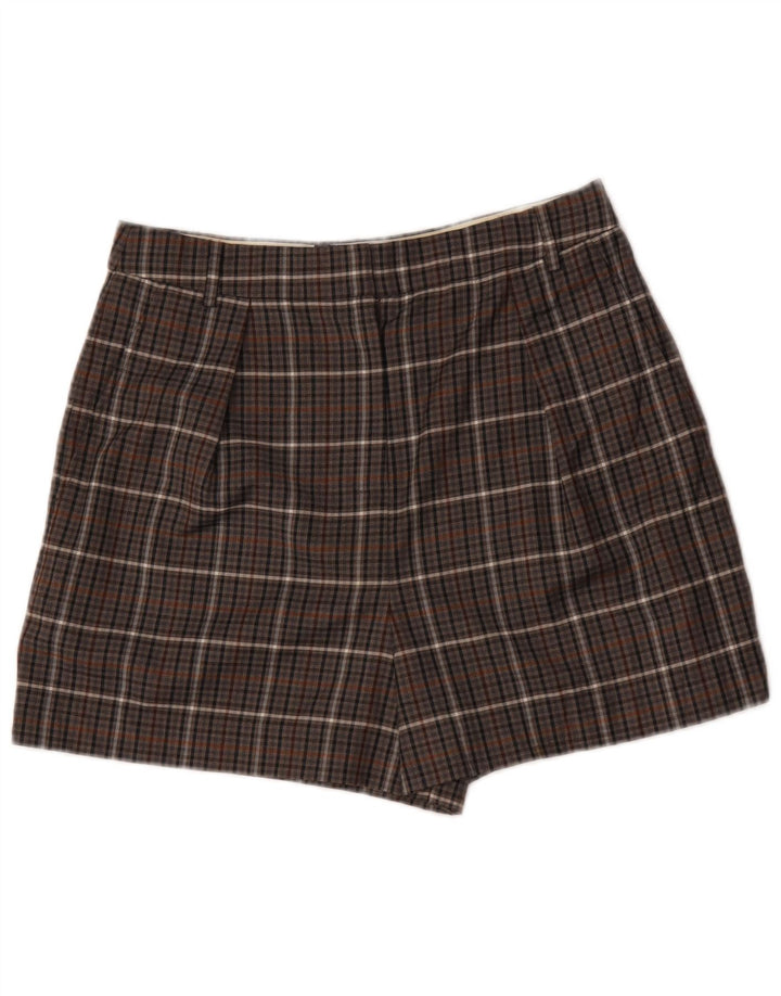 Tibi kvinders højtaljede chinoshorts W32 Medium brun plaid polyester