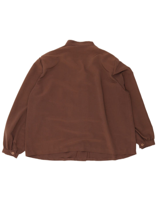 Vintage dameskjorte bluse UK 16 Large Brown