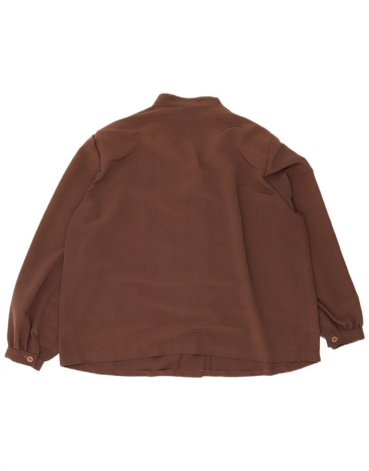 Vintage dameskjorte bluse UK 16 Large Brown