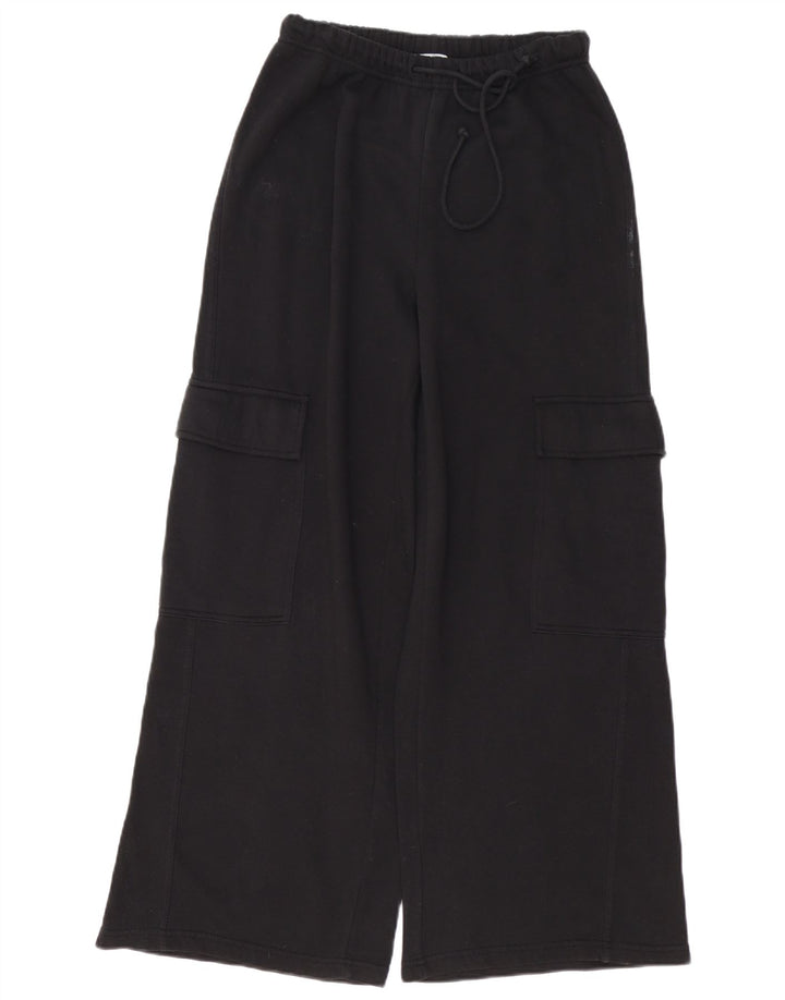Zara Dame Loose Fit Cargo Træningsdragt Bukser UK 12 Medium Sort