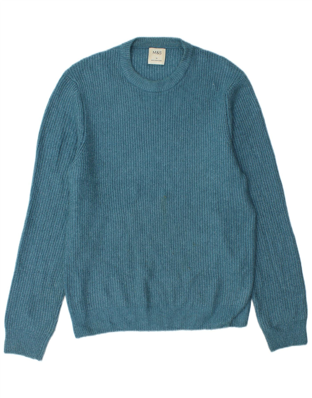 Marks & Spencer Herre sweater med rund hals, mellemblå polyamid