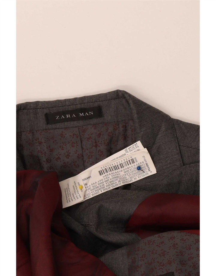 Zara Herre 2-knaps blazerjakke UK 38 Medium Grey Viscose