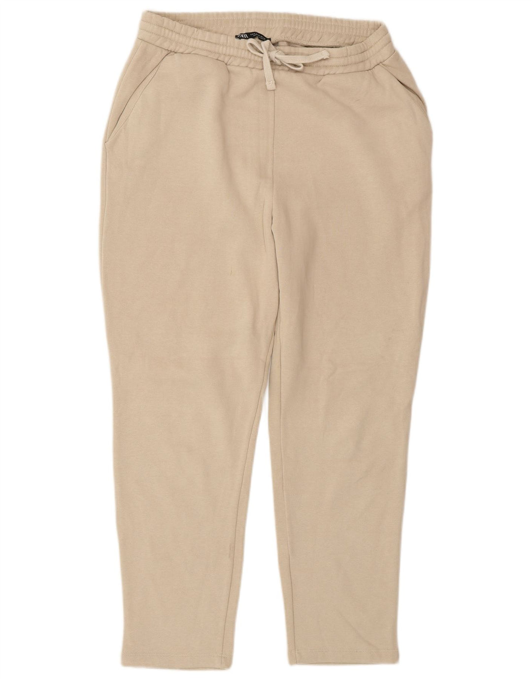 Zara Træningsdragtsbukser til kvinder UK 8 Small Beige Bomuld