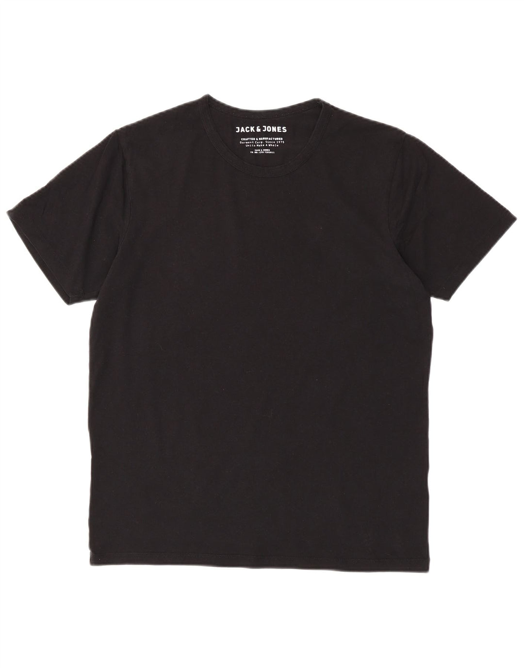 JACK & JONES Mens T-Shirt Top Medium Black Cotton