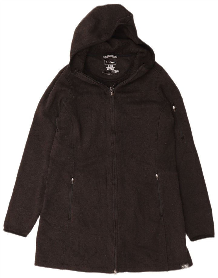 L.L.Bean overfrakke med hætte til kvinder UK 10 lille grå polyester