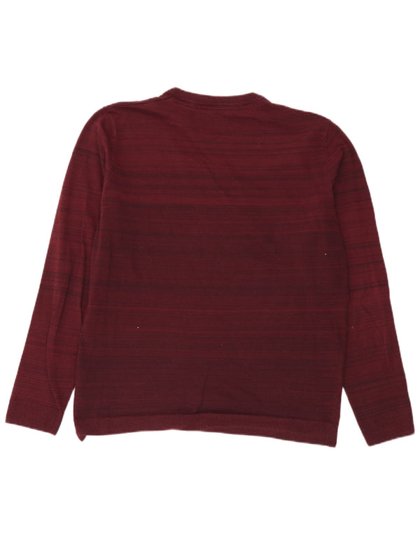 Jack & Jones Herre sweater med rund hals XL Bourgogne nålestribet bomuld