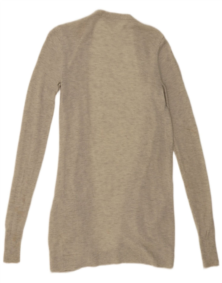 FAT FACE Womens Longline Open Cardigan Sweater UK 6 XS  Grey Wool