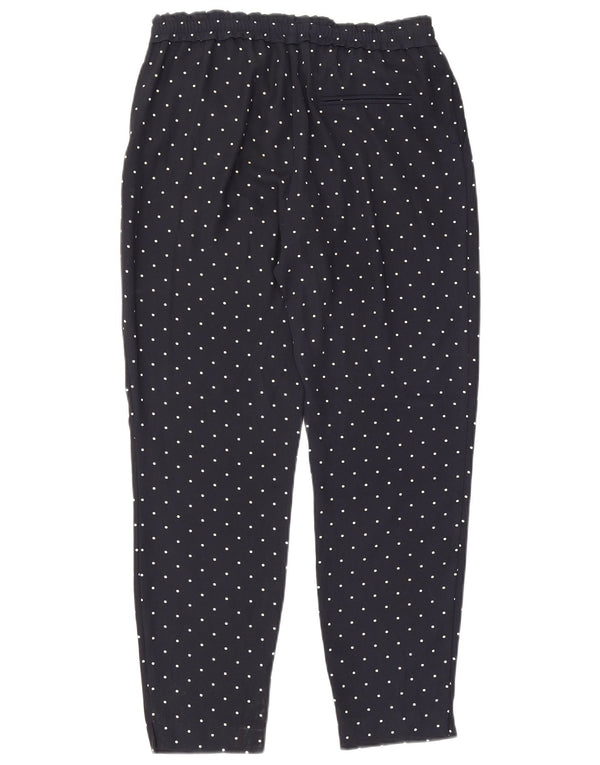 Zara Dame Slim Casual Bukser Medium W30 L27 Marineblå Polka Dot