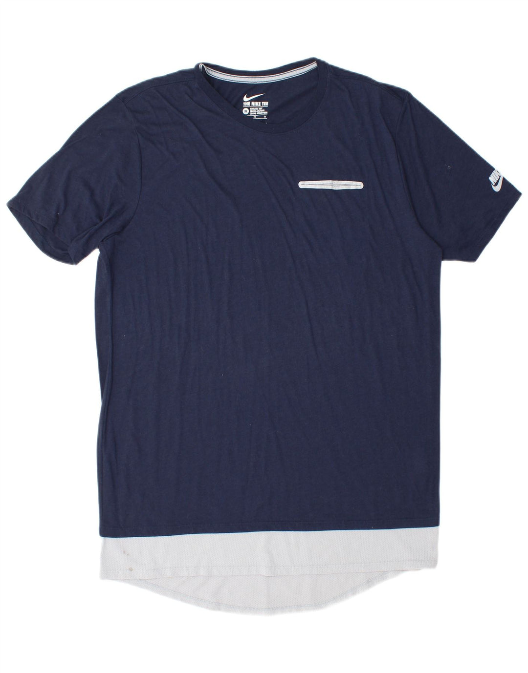 Nike T-shirt i atletisk snit til mænd XL Marineblå Colourblock Polyester