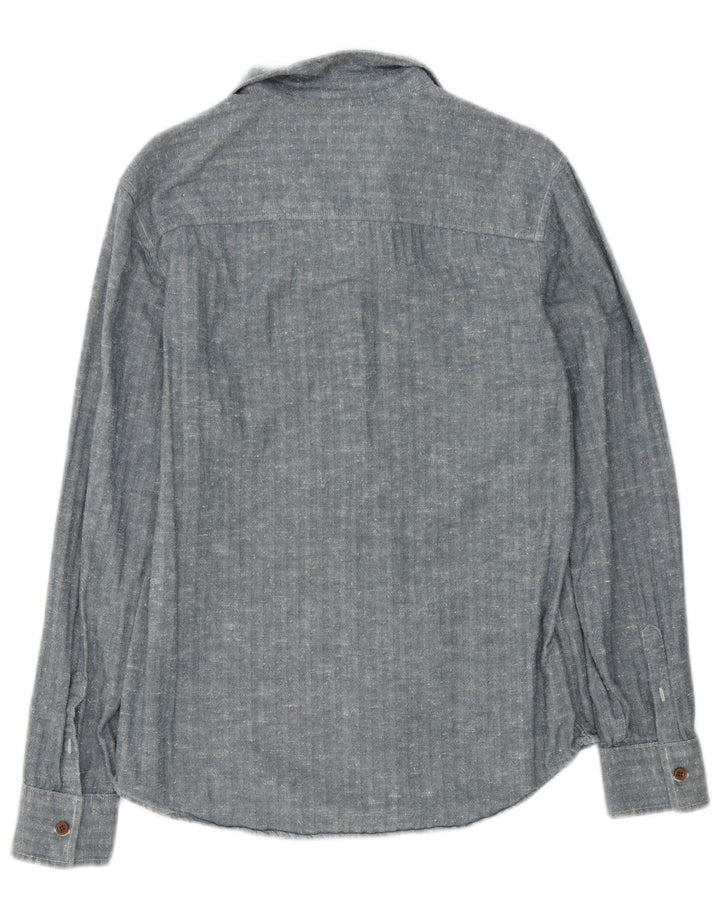 Penguin Heritage Slim Fit skjorte mellemblå sildebensbomuld