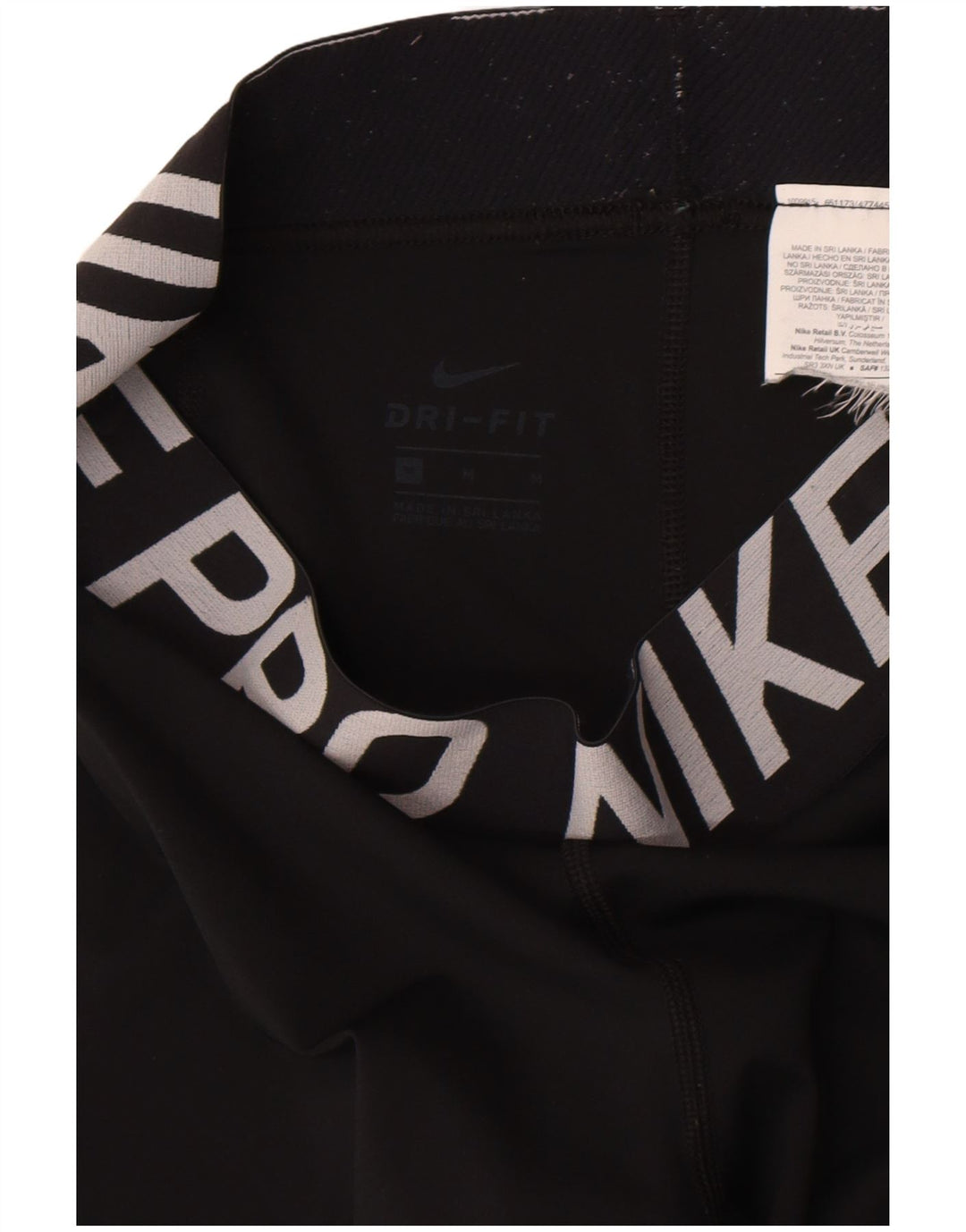 Nike Dame Dri Fit Grafiske Leggings UK 14 Medium Sort