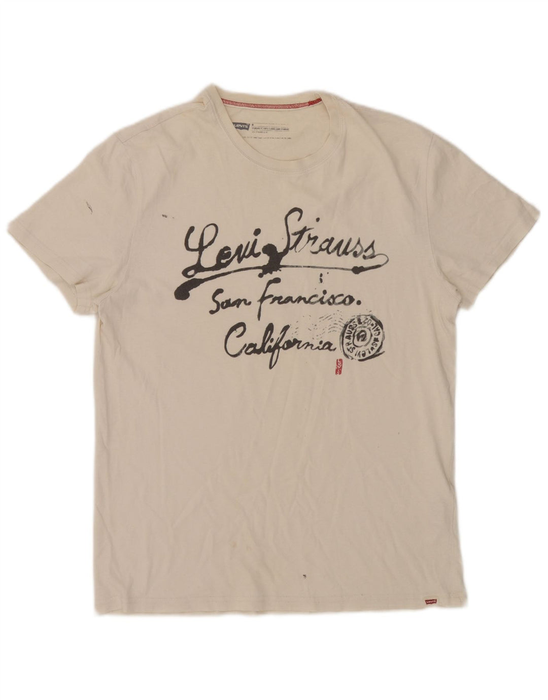 Levi's Herre Standard Fit Grafisk T-shirt Top Medium Hvid Bomuld