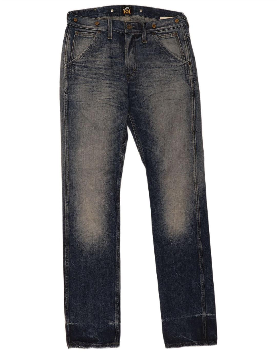 Lee Mens 101 Logger Straight Jeans W30 L34 Blå Bomuld