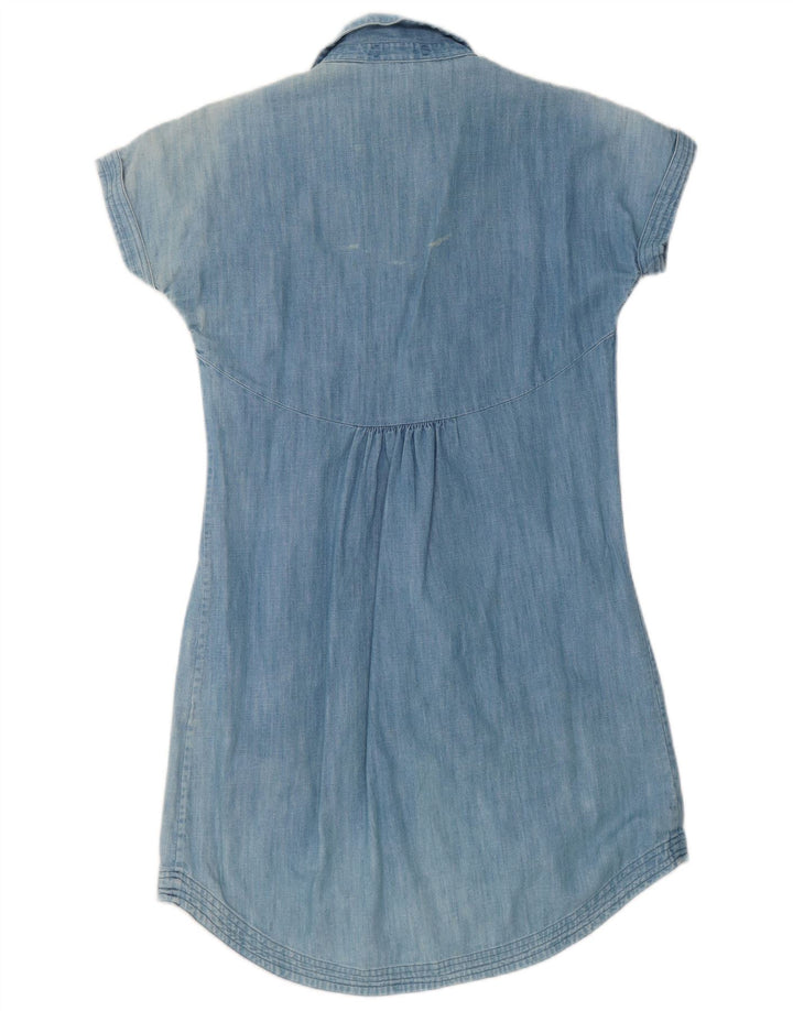Fat Face Dame Denim Kjole UK 12 Medium Blue Cotton