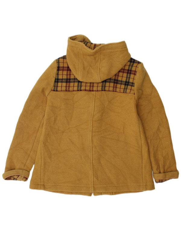 Topshop Dame Hætte Duffle Jacket UK 10 Lille gul ternet uld