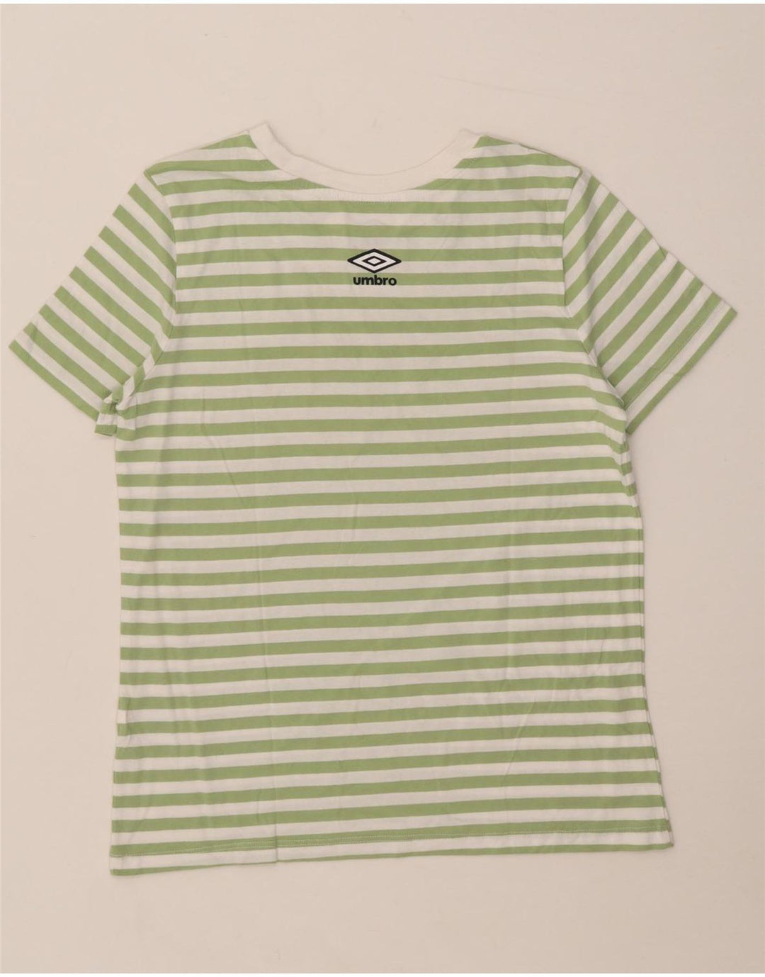 UMBRO Grafisk T-shirt top til kvinder UK 12 Mellemgrøn stribet