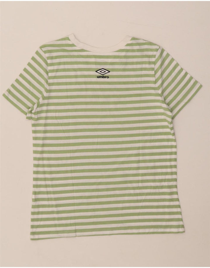 UMBRO Grafisk T-shirt top til kvinder UK 12 Mellemgrøn stribet
