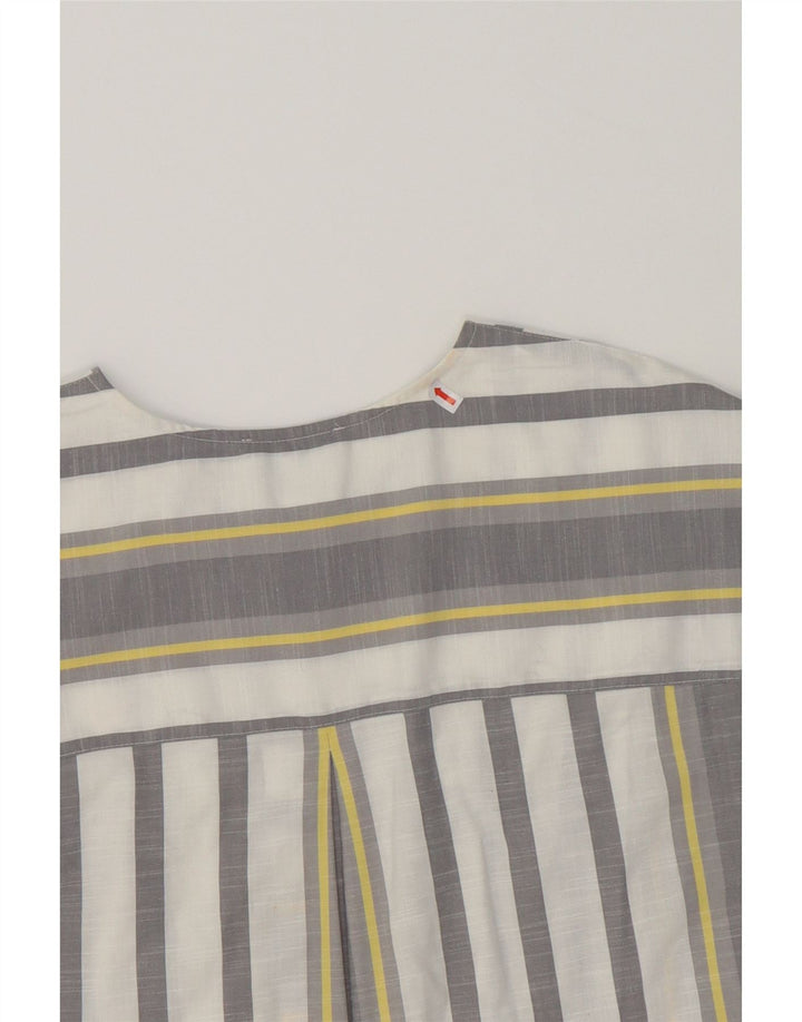 CREATION Womens Blouse Top UK 16 Large Grey Striped Polyester Vintage Creation and Second-Hand Creation from Messina Hembry 