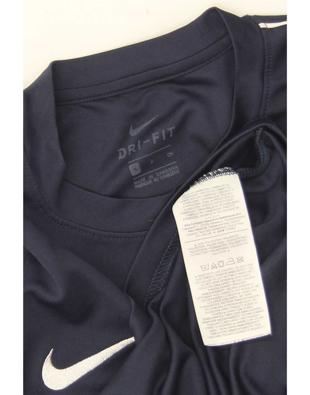 Nike herre Dri Fit T-shirt top lille marineblå polyester