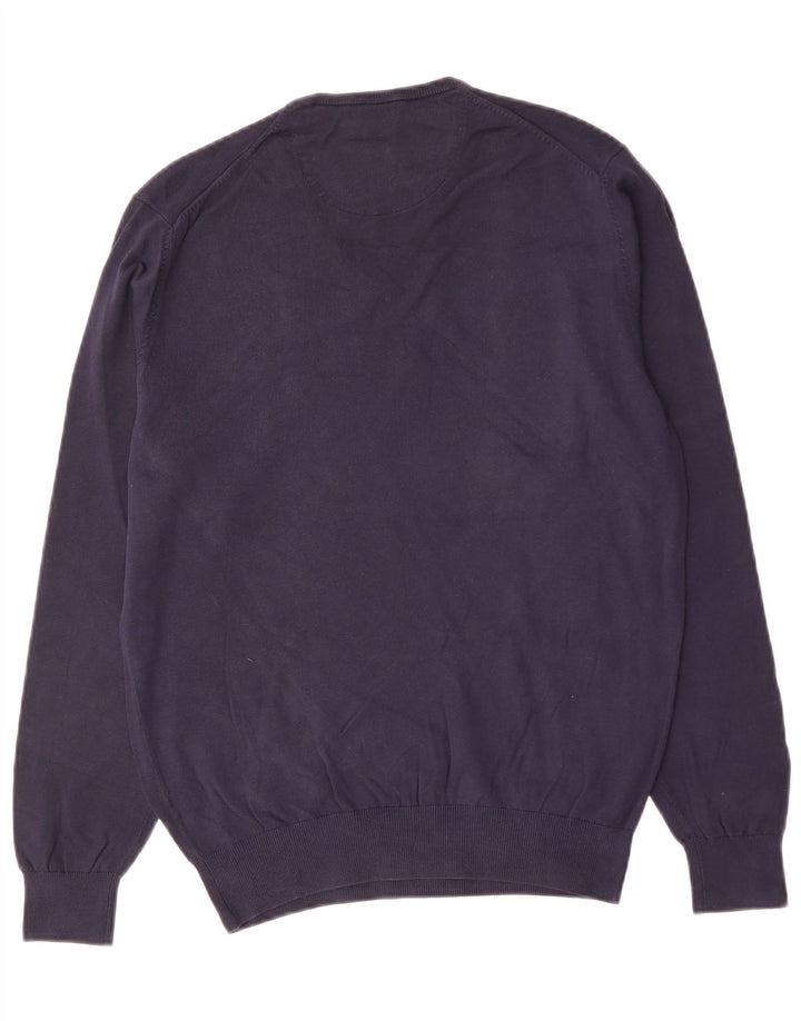 MASSIMO DUTTI Herre V-hals sweater Medium Marineblå
