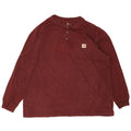 CARHARTT Herre Top Langærmet 2XL Bourgogne Bomuld