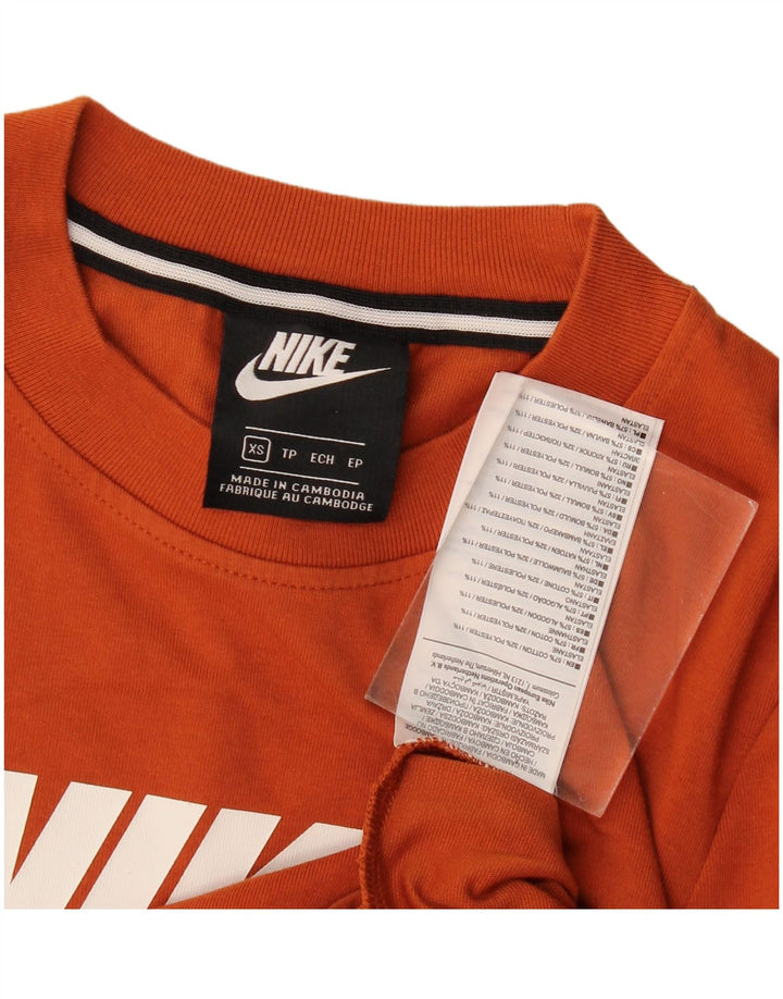 Nike Grafisk Bodysuit til kvinder UK 6 XS Orange Bomuld